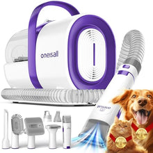 Load image into Gallery viewer, oneisall Dog Grooming Vacuum, Pet Grooming Vacuum with Clipper Nail Grinder, 1.5L Dust Cup Dog deshedding Vacuum Brush with 7 Pet Grooming Tools for Shedding Pet Hair, Home Cleaning(Purple)
