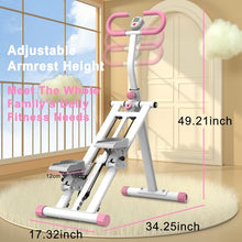 Load image into Gallery viewer, KINMAC Stair Stepper with Adjustable Resistance for Home - Upgrade Climber Workout Machine with LCD - (White Pink)
