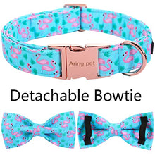 Load image into Gallery viewer, ARING PET Flamingo Dog Collar-Cotton Dog Collar with Bow, Adjustable Summer Bowtie Dog Collars Pet Collars with Metal Buckle
