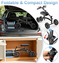 Load image into Gallery viewer, HOMLAND Knee Scooter Walker for Adults for Foot Injuries, 8'' Rubber Wheel
