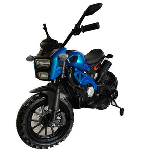 12V Ride On Motorcycle with Training Wheels, Electric Dirt Bike with Hand Racing Foot Brake, PU Seat, MP3, USB, Birthday Gifts