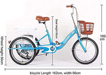 Load image into Gallery viewer, Adult Tricycle - 3 Wheel Bikes for Adults Shopping Adult Tricycles Single Speed for Adult Trikes 20 Inch 3 Wheel Bikes, Women
