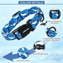 Load image into Gallery viewer, ARING PET Summer Dog Collar, Cute Blue Ocean White Whale Doggy Collars for Puppy Small Medium Large Boy Girl Dogs Pet, for Daily Photos Beach Walking Hiking Picnic-M
