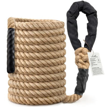 Load image into Gallery viewer, Climbing Rope Gym Workout - 30FT Heavy Duty Jute Thick Ropes for Adults Strength Training Outdoor Tree Swing Indoor Home Fitness Exercise - 1.5 Inch
