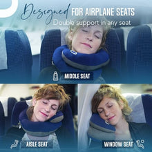 Load image into Gallery viewer, BCOZZY Travel Neck Pillow for Airplane– Patented Double Support for Head, Neck, and Chin. Best for Long Flights, Plane Sleeping, and Car Rides. Adjustable Size. Fully Washable. Carry Bag. Large, Nude

