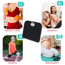 Load image into Gallery viewer, Adamson A21 Analog Scales for Body Weight - Up to 300 LB - New - Anti-Skid Rubber Surface - Large Numbers - Analog Bathroom Scale - Affordable - Durable with 20-Year Assurance - Full Black
