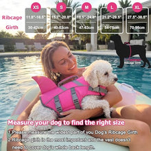 Load image into Gallery viewer, Dogcheer Dog Life Jacket with Shark Fin, High Buoyancy Swim Vest with Top Rescue Handle, Adjustable Reflective Flotation Vest for Swimming, Kayaking, Boating - Taro Purple,XL
