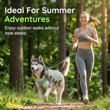 Load image into Gallery viewer, Dog Cooling Vest, Reflective Adjustable Cooling Harness, Ice Pack Pocket, Leash Ring Breathable Summer Vest Hot Weather Outdoor Walks (Grey, XL)
