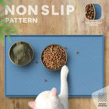 Load image into Gallery viewer, Dog Food Mat - 24x15 Raised Edges Dogs Mat for Food and Water Prevent Spill, Waterproof Cat Food Mats Protect Floors, Easy Clean Dog Bowl Mats for Food and Water, Silicone Pet Feeding Placemats
