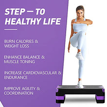 Load image into Gallery viewer, GYMMAGE Aerobic Exercise Stepper - Adjustable Workout Platform, 26.5" Step Deck with 4", 6", 8" Height Risers, Women's Home Gym Cardio Fitness
