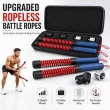 Load image into Gallery viewer, Adjustable Weighted Ropeless Battle Rope, Progressive Weight Training for Home &amp; Small Spaces, Light Weight for Fast Cardio, Heavy for HIIT Challenge, Beginner, Home Gym, Activate Training State
