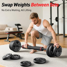 Load image into Gallery viewer, FITPLAM Adjustable dumbbell set,20/35/45/55/70/90lbs Free Weights set with upgraded nut, 5 in 1 Weight Set 70lb
