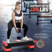 Load image into Gallery viewer, GYMMAGE Aerobic Exercise Stepper - Adjustable Height Workout Platform, 26.5" Step Deck with 4", 6", 8" Risers, Women's Home Gym Cardio Fitness
