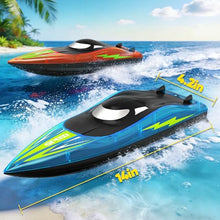 Load image into Gallery viewer, RC Boat with LED Lights - 2Pack 14Inch Remote Control Boat for Kids and Adults, 2.4Ghz Fast RC Boats
