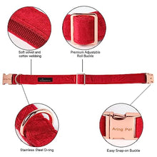 Load image into Gallery viewer, ARING PET Bowtie Dog Collar,Velvet Dog Collars with Removable Bowtie, Christmas Adorable Dog Collar, X-Large.
