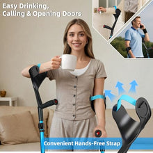 Load image into Gallery viewer, FUSHIDE Forearm Crutches for Adults, Lightweight Elbow Crutches, 10-Level Adjustable Height, 1Pair

