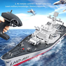 Load image into Gallery viewer, GoolRC Remote Control Warship RC Military Battleship, 1:390 Scale Remote Control Boat for Lakes and Rivers
