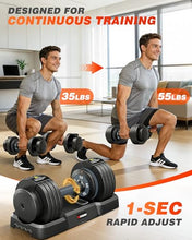 Load image into Gallery viewer, Rendpas Adjustable Dumbbells Set of 2, Select Weight Dumbbell Set, 5 in 1 Free Dumbbell Set with Anti-Slip Texture Handle, Weight Set For Home Gym Suit both Men and Women
