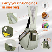 Load image into Gallery viewer, Dog Carrier Sling,Dog Carriers for Small Dogs &amp; Cats Up to 20 lbs,Puppy Carrying Backpack Pet Purse with Pockets,Adjustable Shoulder Strap,Hands Free for Travel (Army-Green)

