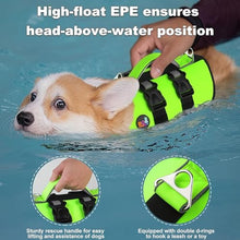 Load image into Gallery viewer, Dogcheer Dog Harness Life Jacket, High Buoyancy Neoprene Dog Life Vest for Swimming Boating, Adjustable Puppy Swim Vest Reflective Pet Float Vest for Small Medium Large Dogs - Green, XS
