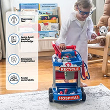Load image into Gallery viewer, Liberry Doctor Kit for Toddlers Ages 3 4 5, Pretend Kids Doctor Playset with Cart, Costume and Stethoscope, Role Play Medical Toys Birthday Gift for Girls Boys (Blue)

