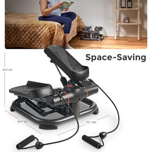 Load image into Gallery viewer, Sunny Health &amp; Fitness 2-in-1 Premium Power Stepper with 400lbs Weight Capacity and Resistance Bands, Low-Impact Cardio with Bluetooth and Free SunnyFit App - SF-S021054
