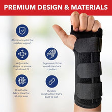 Load image into Gallery viewer, Doctor Developed Wrist Brace - Wrist wrap for Carpal Tunnel Arthritis,Tendonitis, Hand Support - Ideal for Fitness, Weightlifting - Handbook included (2 Pack, Carpal Tunnel)

