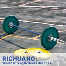 Load image into Gallery viewer, RICHUANG 7ft Olympic Barbell, Weightlifting 28mm 45lb - 500/700/1000lbs Capacity (Silver-Blue-500LBS)

