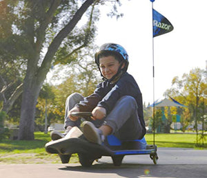Razor Crazy Cart Shift Electric Go Kart for Kids Ages 6+ - 12V Drifting System, High/Low Speed Switch, Black/Blue