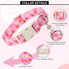 Load image into Gallery viewer, ARING PET Girl Dog Collar, Cute Spring Summer Pink Daisy Floral Pet Collars for Puppy Small Medium Large Female Girly Dogs-XL, for Daily Outdoor Walking Training
