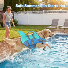 Load image into Gallery viewer, Dogcheer Dog Shark Life Jacket for Small, Medium &amp; Large Dogs, Adjustable High Buoyancy Swim Vest with Rescue Handle, Reflective Pet Flotation Vest for Boating - Pine Green, S
