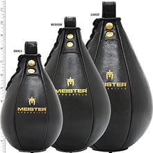 Load image into Gallery viewer, Meister SpeedKills Leather Speed Bag with Lightweight Latex Pocket - Black, Medium 9.5" x 6"
