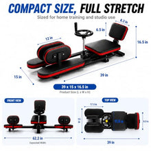 Load image into Gallery viewer, 39"x15"x16.5" Split Leg Stretcher, 240° Adjustable Flexibility Trainer, Foldable Leg Stretch Machine, EPP Memory Foam, Carbon Steel Frame, 560lbs Capacity, Splits Yoga Ballet Home Training (Black Red)
