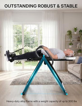 Load image into Gallery viewer, YOLEO Gravity Heavy Duty Inversion Table with Headrest &amp; Adjustable Protective Belt Back Stretcher Machine for Pain Relief Therapy (Black)
