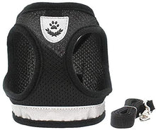 Load image into Gallery viewer, FEimaX Dog Harness and Leash Set for Walking, Soft Mesh Adjustable Easy Control Lightweight Cat Vest Harnesses with Reflective Strips, Escape Proof Small Dogs Cats Vests (Black, Small)
