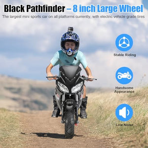 49cc 4-Stroke Pocket Rocket Motorcycle, Gas Motocross Kids Dirt Bike 8 Inch Wheels Mini Motorcycle, Gas Pocket Motorbike, Black