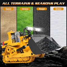 Load image into Gallery viewer, RC Bulldozer Toy for Boys, Remote Control Play Bulldozer Construction Vehicles
