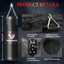 Load image into Gallery viewer, Vensmuste Punching Bag for Adults, 4FT Oxford Heavy Boxing Bag Set, Punching Bag with 12OZ Boxing Gloves, Chains, Hand Wraps, etc. Suitable for MMA Karate Kickboxing Boxing - Unfilled
