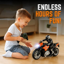 Load image into Gallery viewer, RC Remote Control Stunt Motorcycle with Riding Figure, 1:10 Scale High Speed
