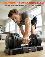 Load image into Gallery viewer, Rendpas Adjustable Dumbbells Set of 2, Select Weight Dumbbell Set, 5 in 1 Free Dumbbell Set with Anti-Slip Texture Handle, Weight Set For Home Gym Suit both Men and Women
