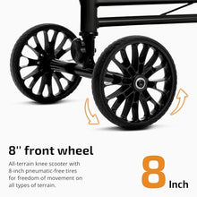 Load image into Gallery viewer, VitaSophy Knee Scooter with Disc Brake, Steerable Knee Walker for Adults,Foldable Rover Scooter for Broken Foot Injured Leg Crutch, Black
