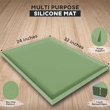 Load image into Gallery viewer, 32x24x1” XL Dog Food Mat - All Purpose Under Sink Liner, Washer and Dryer Covers for The Top, Silicone Griddle Mat for Blackstone - Raised Edges Dog Mat for Food and Water Prevent Spill, Waterproof
