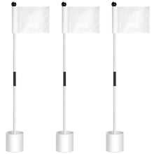 Load image into Gallery viewer, 3 Set Golf Flagsticks Putting Green Flags for Yard, Classic, White

