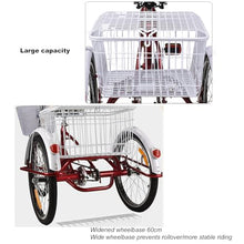 Load image into Gallery viewer, Green,20 inches, Shopping Tricycles for Adults, Pedal Adult Tricycle 20/24 Inch Wheel Options, Large Basket
