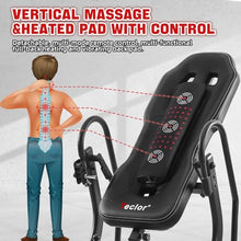 Load image into Gallery viewer, Teclor Inversion Table,Advanced Heat and Massage Function,Strength Training Inversion Table for Back Pain Relief,350 lbs Capacity with Thickened 3D Memory Foam backrest,Black
