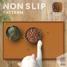 Load image into Gallery viewer, PetHappily Dog Food Mat - Raised Edges Dogs Mat for Food and Water Prevent Spill, Waterproof Cat Food Mats Protect Floors, Easy Clean Dog Bowl Mats for Food and Water, Silicone Pet Food Tray
