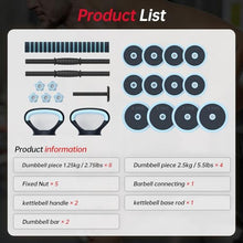 Load image into Gallery viewer, PASYOU Adjustable Dumbbell Set, 45lbs Free Weight Set with Connector, 5 in 1 Weight Set Used as Kettlebells, Barbell, Push up Stand, Fitness Exercises for Home Gym Suitable Men/Women
