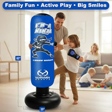 Load image into Gallery viewer, Marwan Sports Ninja Kids Punching Bag — Inflatable Sensory Toy &amp; Birthday Gift for Boys &amp; Girls Ages 4-12, 63" Freestanding 5-in-1 Kit, Indoor Apartment-Quiet Sensory-Friendly Active Play
