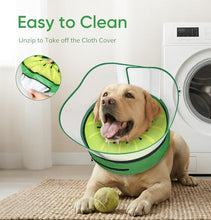 Load image into Gallery viewer, Supet Raised Inflatable Dog Cone After Surgery - Adjustable Recovery Donut Collar with Removable Shield to Stop Licking Wounds &amp; Protect Stitches - Soft Dog Cone Alternative for Medium Dogs (Kiwi,M)
