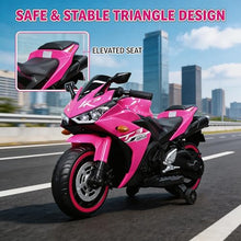 Load image into Gallery viewer, Kids Electric Motorcycle, 12V Electric Motorcycle on Car LED Lights, Music Player &amp; Horn

